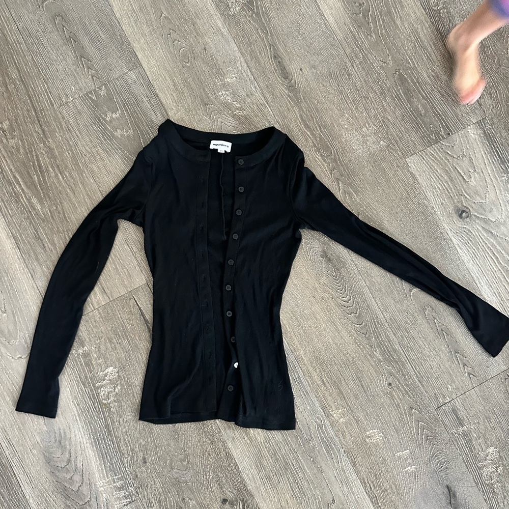 Superdown Black Button Down Shirt